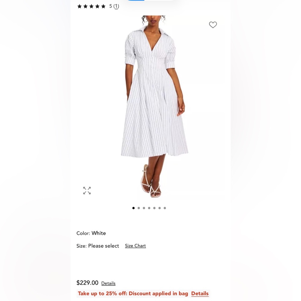 Miss Circle Cotton Poplin Pleated Midi Preppy Shirt Dress SOLD OUT ONLINE - Picture 11 of 15